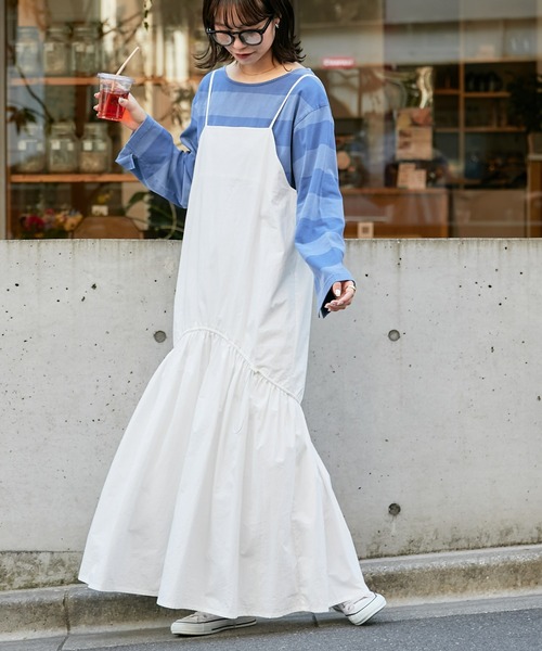 CIAOPANIC TYPY(チャオパニックティピー)の「フェードカラーボーダーBIGTEE(Tシャツ/カットソー・レディース・オフホワイト/サックスブルー/ピンク・ONE SIZE)」の19枚目の写真