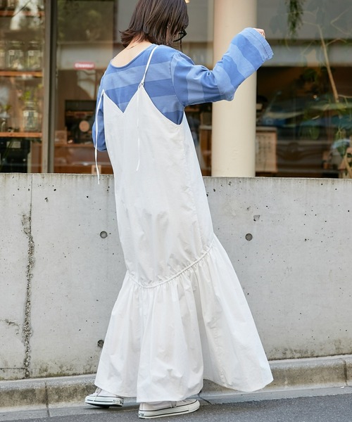 CIAOPANIC TYPY(チャオパニックティピー)の「フェードカラーボーダーBIGTEE(Tシャツ/カットソー・レディース・オフホワイト/サックスブルー/ピンク・ONE SIZE)」の22枚目の写真