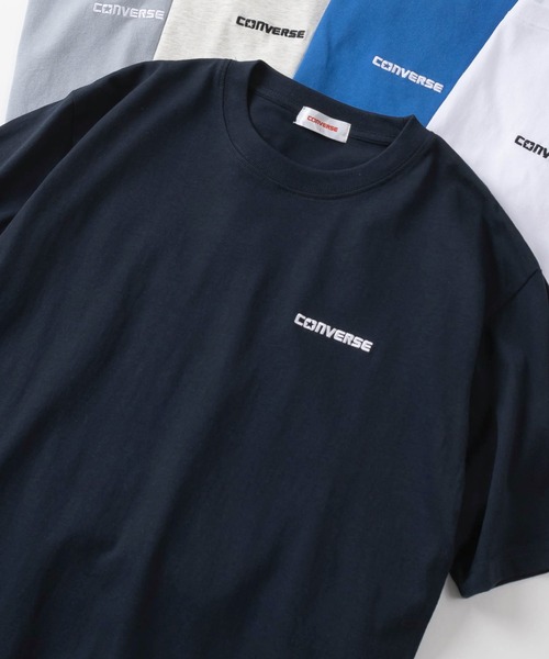 CONVERSE（コンバース）の「【CONVERSE/コンバース】ブランドロゴ＆スニーカー&ALL STARサガラワンポイント刺繍 半袖Tシャツ/ユニセックス（Tシャツ/カットソー・レディース・ブラック系その他/オフホワイト/グリーン/ブラック系その他2/イエロー/ロイヤルブルー/ブラック/ライトホワイト/アッシュグレー/ライトブルー/ダークネイビー/グレー/ヘザーグレー/ライトグレー/ダークブルー/ホワイト/ネイビー/ダークグリーン/サックスブルー/ライトイエロー/ブルー/レッド・XL/M/L）」の14枚目の写真
