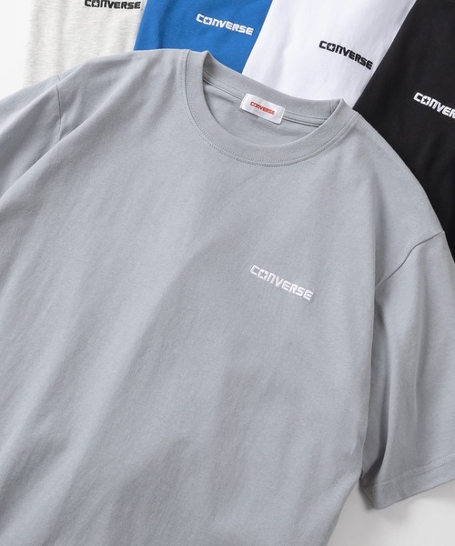 CONVERSE（コンバース）の「【CONVERSE/コンバース】ブランドロゴ＆スニーカー&ALL STARサガラワンポイント刺繍 半袖Tシャツ/ユニセックス（Tシャツ/カットソー・レディース・ブラック系その他/オフホワイト/グリーン/ブラック系その他2/イエロー/ロイヤルブルー/ブラック/ライトホワイト/アッシュグレー/ライトブルー/ダークネイビー/グレー/ヘザーグレー/ライトグレー/ダークブルー/ホワイト/ネイビー/ダークグリーン/サックスブルー/ライトイエロー/ブルー/レッド・XL/M/L）」の15枚目の写真