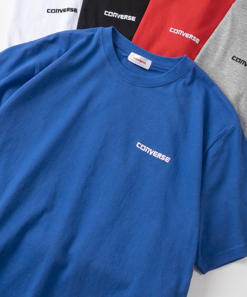 CONVERSE（コンバース）の「【CONVERSE/コンバース】ブランドロゴ＆スニーカー&ALL STARサガラワンポイント刺繍 半袖Tシャツ/ユニセックス（Tシャツ/カットソー・レディース・ブラック系その他/オフホワイト/グリーン/ブラック系その他2/イエロー/ロイヤルブルー/ブラック/ライトホワイト/アッシュグレー/ライトブルー/ダークネイビー/グレー/ヘザーグレー/ライトグレー/ダークブルー/ホワイト/ネイビー/ダークグリーン/サックスブルー/ライトイエロー/ブルー/レッド・XL/M/L）」の16枚目の写真
