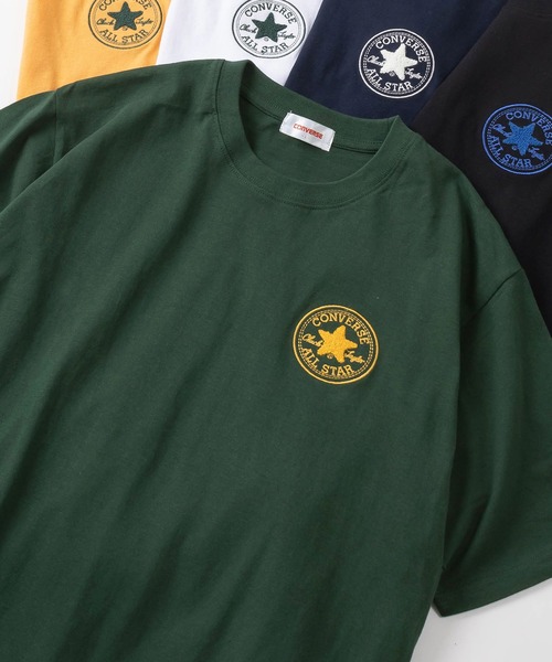 CONVERSE（コンバース）の「【CONVERSE/コンバース】ブランドロゴ＆スニーカー&ALL STARサガラワンポイント刺繍 半袖Tシャツ/ユニセックス（Tシャツ/カットソー・レディース・ブラック系その他/オフホワイト/グリーン/ブラック系その他2/イエロー/ロイヤルブルー/ブラック/ライトホワイト/アッシュグレー/ライトブルー/ダークネイビー/グレー/ヘザーグレー/ライトグレー/ダークブルー/ホワイト/ネイビー/ダークグリーン/サックスブルー/ライトイエロー/ブルー/レッド・XL/M/L）」の11枚目の写真
