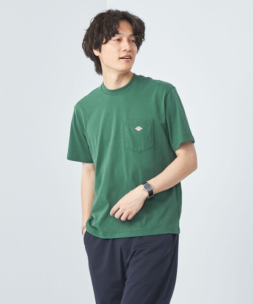DANTON（ダントン）の「＜DANTON＞ロゴ ポケット ソリッド Tシャツ（Tシャツ/カットソー・メンズ・ピンク/ネイビー/ライトグレー/ホワイト/ダークグリーン/ライトピンク/オフホワイト/その他1/ダークブラウン/ナチュラル/ロイヤルブルー/その他・M/L/S）」の6枚目の写真