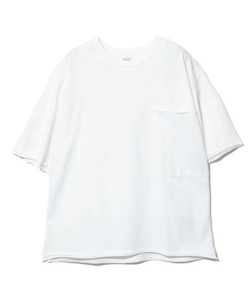 AOZORA（アオゾラ）の「AOZORA/アオゾラ　カットオフTシャツ（Tシャツ/カットソー・メンズ・エメラルド/バイオレット/ブラウン/オリーブ/ブラック/ホワイト/ライトオレンジ系・MEDIUM/LARGE）」の2枚目の写真