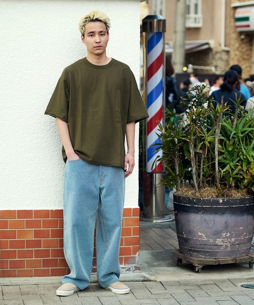 AOZORA（アオゾラ）の「AOZORA/アオゾラ　カットオフTシャツ（Tシャツ/カットソー・メンズ・エメラルド/バイオレット/ブラウン/オリーブ/ブラック/ホワイト/ライトオレンジ系・MEDIUM/LARGE）」の21枚目の写真