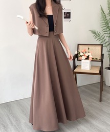 ABITOKYO | ショート丈ジャケット＆ハイウエストボリュームフレアスカートセットアップ(セットアップ)