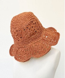 UP START | 【Strawberry Vally】モチーフ柄 手編み ペーパー ハット 大人カジュアル(ハット)