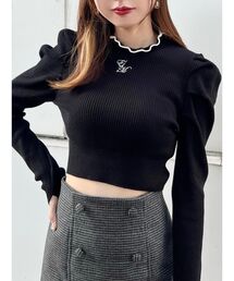 EM刺繍リブニットTOP