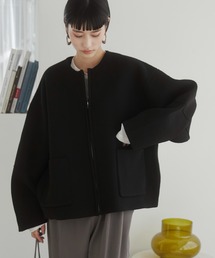 ランタンスリーブ ニットジップカーディガン