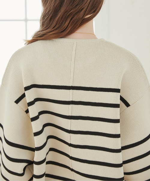 ANGIE（アンジー）の「ランタンスリーブ ニットジップカーディガン（カーディガン/ボレロ・レディース・ネイビー/レッド/ホワイト系その他/グレー/ブラック/アイボリー/サックスブルー/ホワイト×ネイビー/ライトグレー/オフホワイト/グレー系その他/オレンジ/ホワイト系1/シルバー系1/ホワイト・FREE）」の19枚目の写真