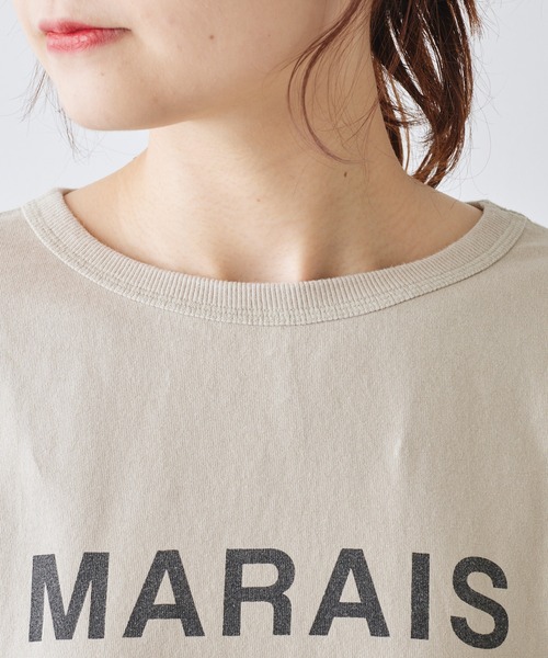 PUAL CE CIN(ピュアルセシン)の「ロゴプリントBIGTシャツ(Tシャツ/カットソー・レディース・ベージュ/チャコールグレー/オフホワイト・FREE)」の8枚目の写真