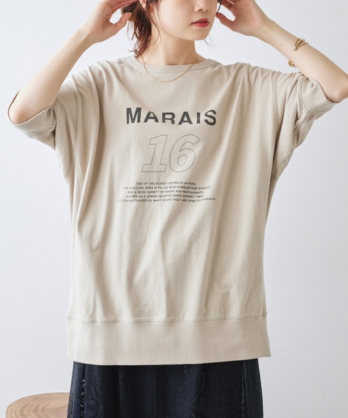 PUAL CE CIN(ピュアルセシン)の「ロゴプリントBIGTシャツ(Tシャツ/カットソー・レディース・ベージュ/チャコールグレー/オフホワイト・FREE)」の18枚目の写真