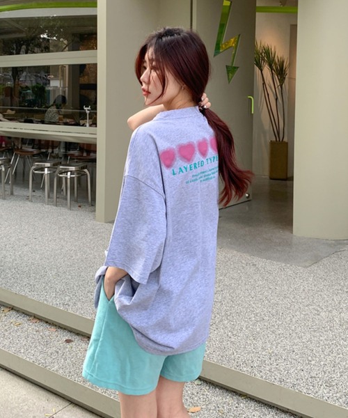 LYEON（リヨン）の「ぼんやりハートオーバーサイズT（Tシャツ/カットソー・レディース・グレー/ホワイト/チャコールグレー・FREE）」の14枚目の写真