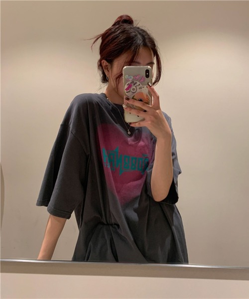 LYEON（リヨン）の「ぼんやりハートオーバーサイズT（Tシャツ/カットソー・レディース・グレー/ホワイト/チャコールグレー・FREE）」の18枚目の写真