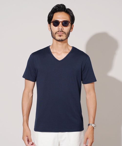 セール】ストレッチTR Vネック無地半袖Tシャツ（Tシャツ/カットソー
