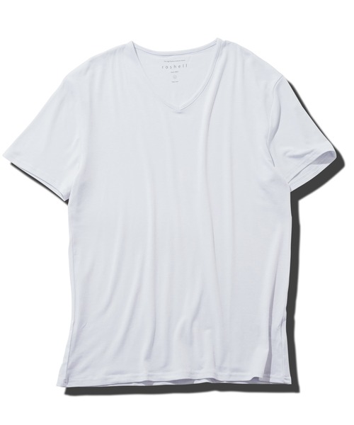 roshell（ロシェル）の「ストレッチTR Ｖネック無地半袖Ｔシャツ（Tシャツ/カットソー・メンズ・ブラック/ホワイト/チャコールグレー/ネイビー・MEDIUM/XX-LARGE/SMALL/X-LARGE/LARGE）」の11枚目の写真