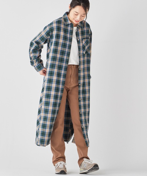 KRIFF MAYER Lady's Collection(クリフメイヤーレディースコレクション)の「ビエラシャツワンピース(シャツワンピース・レディース・ブラック/ナチュラル/その他5/ブラウン/グリーン・LARGE/MEDIUM)」の15枚目の写真