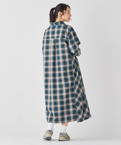 KRIFF MAYER Lady's Collection(クリフメイヤーレディースコレクション)の「ビエラシャツワンピース(シャツワンピース・レディース・ブラック/ナチュラル/その他5/ブラウン/グリーン・LARGE/MEDIUM)」の16枚目の写真
