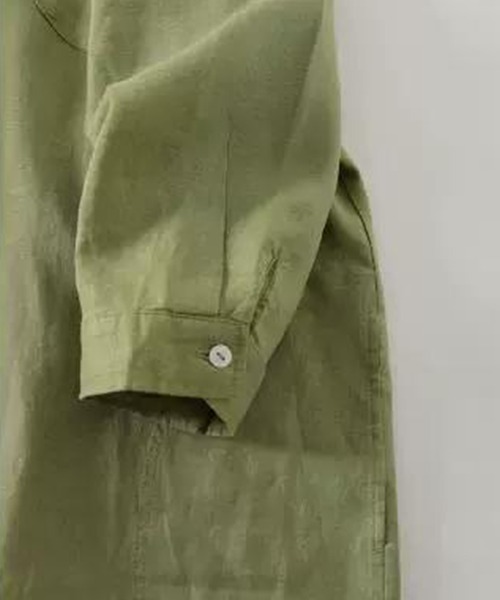 aimoha(アイモハ)の「シンプルデザイン 綿麻ブレンド シャツワンピース (SS)(ワンピース・レディース・グリーン/ブルー/ホワイト・MEDIUM/X-LARGE/LARGE)」の19枚目の写真