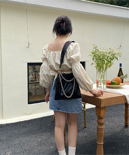 LOPASS(ロパス)の「ワイドベルト スクエアチェーンショルダーバッグ(ショルダーバッグ・レディース・ブラック/ホワイト・FREE)」の7枚目の写真