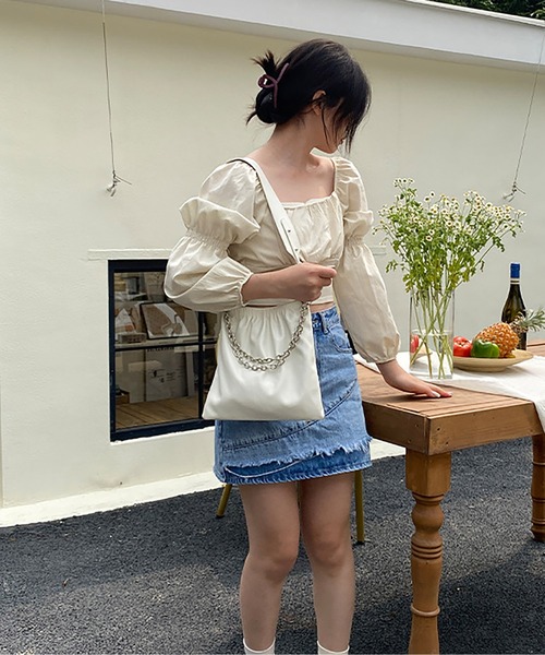 LOPASS(ロパス)の「ワイドベルト スクエアチェーンショルダーバッグ(ショルダーバッグ・レディース・ブラック/ホワイト・FREE)」の14枚目の写真