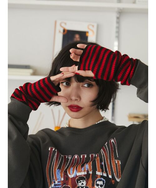 jouetie（ジュエティ）の「ボーダーアームウォーマー（アームカバー