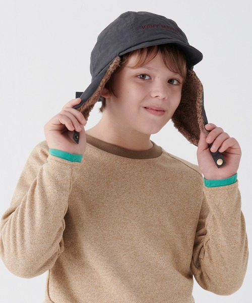 KRIFF MAYER Kid's Collection（クリフメイヤーキッズコレクション）の「モコボアキャップ（キャップ・キッズ・チャコール/キャメル/カーキ/ベージュ・FREE）」の5枚目の写真