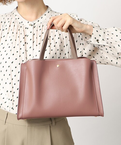 grove(グローブ)の「◆【軽量】スクエアポケあおり2WAYトート(トートバッグ・レディース・ライトグレー/ピンク系9/ダークグレー/ブラック/ベージュ系8・00)」の5枚目の写真