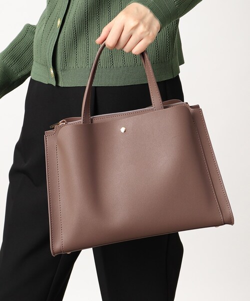 grove(グローブ)の「◆【軽量】スクエアポケあおり2WAYトート(トートバッグ・レディース・ライトグレー/ピンク系9/ダークグレー/ブラック/ベージュ系8・00)」の3枚目の写真