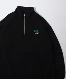 Lee（リー）ワンポイントロゴ刺繍 ハーフジップ 長袖 スウェットトップス/無地 プルオーバートレーナー/メンズ レディース