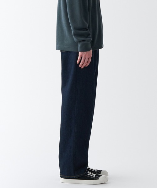セール】デニムワイドパンツ ダークネイビー（デニムパンツ）｜無印