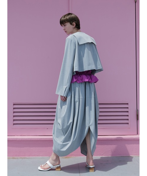 SORIN（ソリン　）の「ストレッチトロ　リボンショートジャケット（テーラードジャケット・レディース・アイボリー/ライトグレー/ブラック・38）」の6枚目の写真