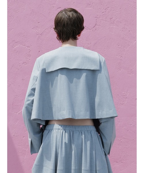 SORIN（ソリン　）の「ストレッチトロ　リボンショートジャケット（テーラードジャケット・レディース・アイボリー/ライトグレー/ブラック・38）」の8枚目の写真