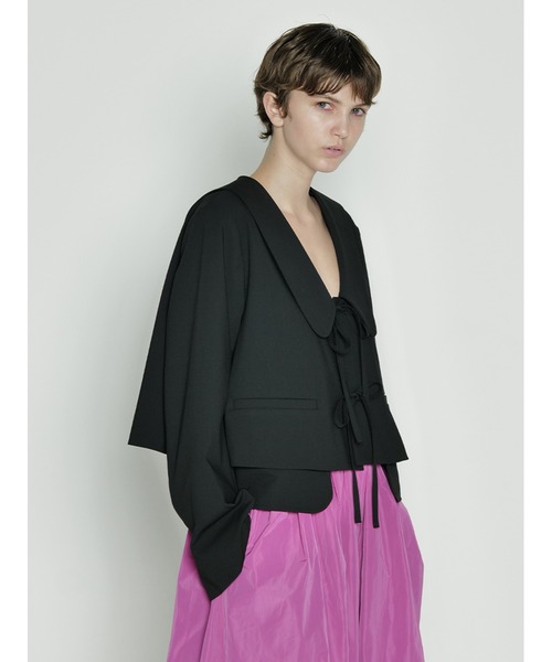 SORIN（ソリン　）の「ストレッチトロ　リボンショートジャケット（テーラードジャケット・レディース・アイボリー/ライトグレー/ブラック・38）」の9枚目の写真