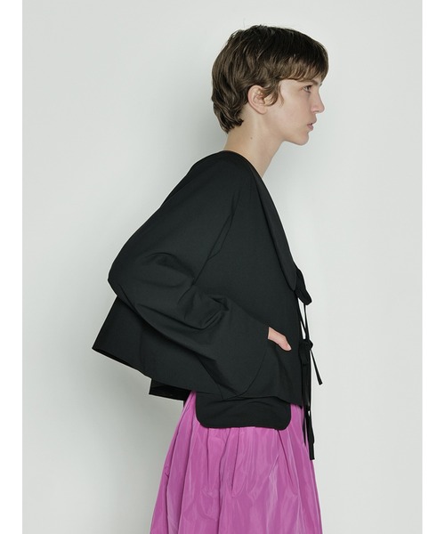 SORIN（ソリン　）の「ストレッチトロ　リボンショートジャケット（テーラードジャケット・レディース・アイボリー/ライトグレー/ブラック・38）」の10枚目の写真