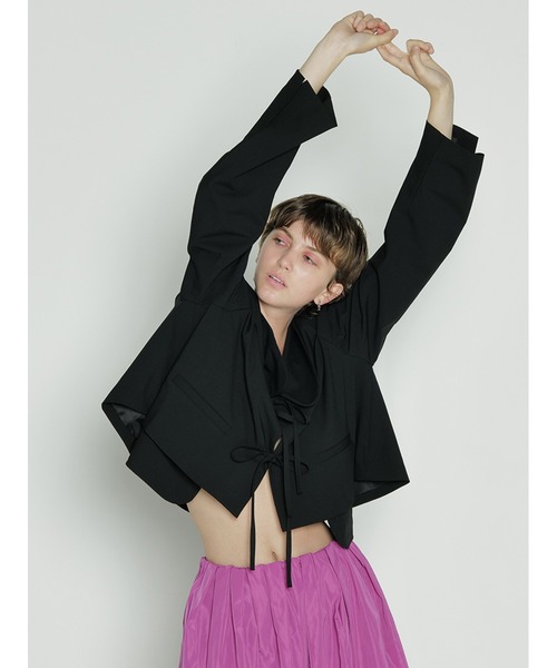 SORIN（ソリン　）の「ストレッチトロ　リボンショートジャケット（テーラードジャケット・レディース・アイボリー/ライトグレー/ブラック・38）」の11枚目の写真