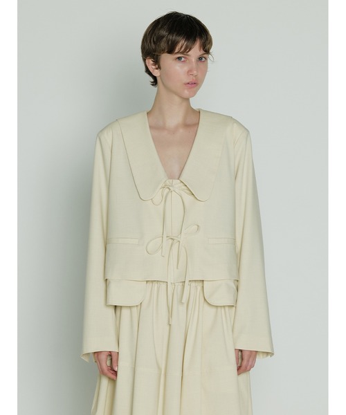 SORIN（ソリン　）の「ストレッチトロ　リボンショートジャケット（テーラードジャケット・レディース・アイボリー/ライトグレー/ブラック・38）」の15枚目の写真