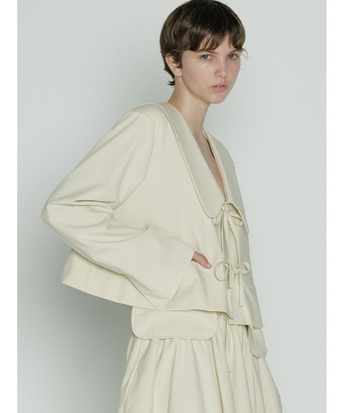 SORIN（ソリン　）の「ストレッチトロ　リボンショートジャケット（テーラードジャケット・レディース・アイボリー/ライトグレー/ブラック・38）」の18枚目の写真