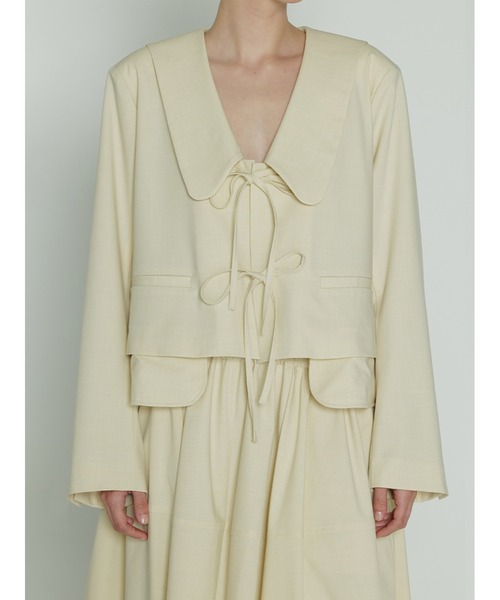 SORIN（ソリン　）の「ストレッチトロ　リボンショートジャケット（テーラードジャケット・レディース・アイボリー/ライトグレー/ブラック・38）」の19枚目の写真