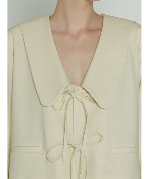 SORIN（ソリン　）の「ストレッチトロ　リボンショートジャケット（テーラードジャケット・レディース・アイボリー/ライトグレー/ブラック・38）」の20枚目の写真