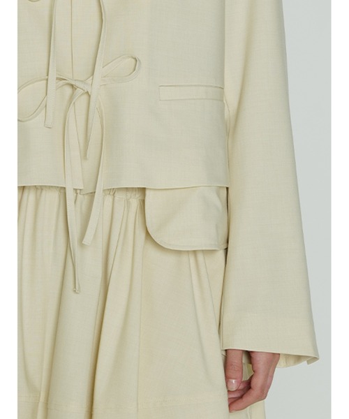 SORIN（ソリン　）の「ストレッチトロ　リボンショートジャケット（テーラードジャケット・レディース・アイボリー/ライトグレー/ブラック・38）」の21枚目の写真