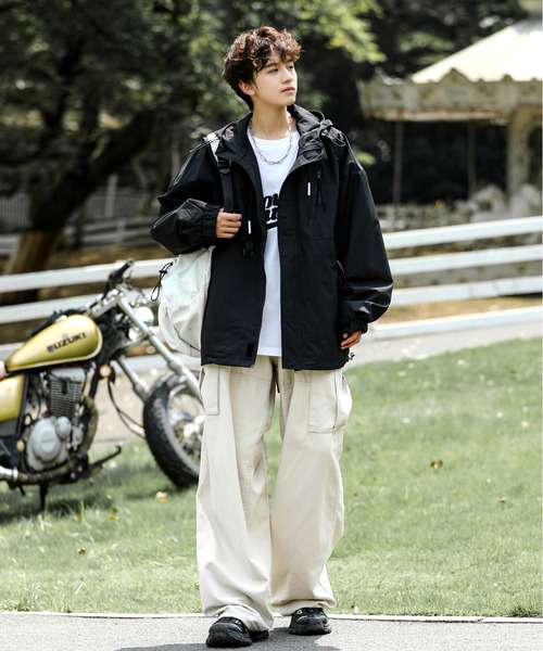 neos(ネオス)の「【neos -addictive design-】ビッグシルエット ボリュームネック フード マウンテン パーカー(マウンテンパーカー・メンズ・ベージュ/カーキ/ブラック・MEDIUM/LARGE/X-LARGE)」の5枚目の写真