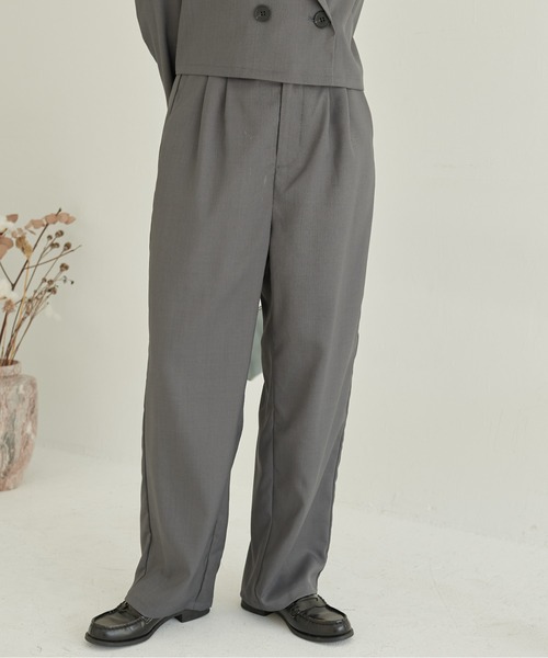 ショートジャケット+タックパンツ セットアップ（セットアップ