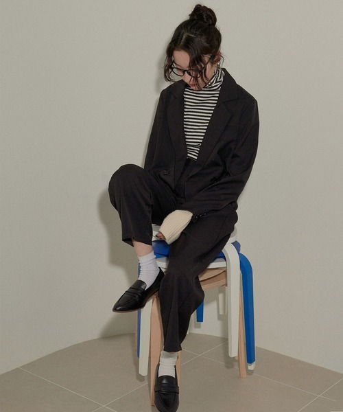 ショートジャケット+タックパンツ セットアップ（セットアップ