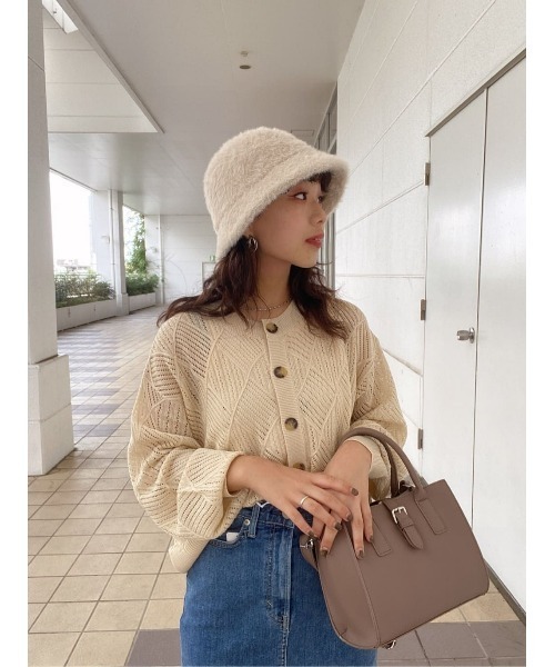 Right-on（ライトオン）の「【HONEYSUCKLE ROSE】シャギーベルハット（ハット・レディース・ブラック/ベージュ・ONE SIZE）」の6枚目の写真