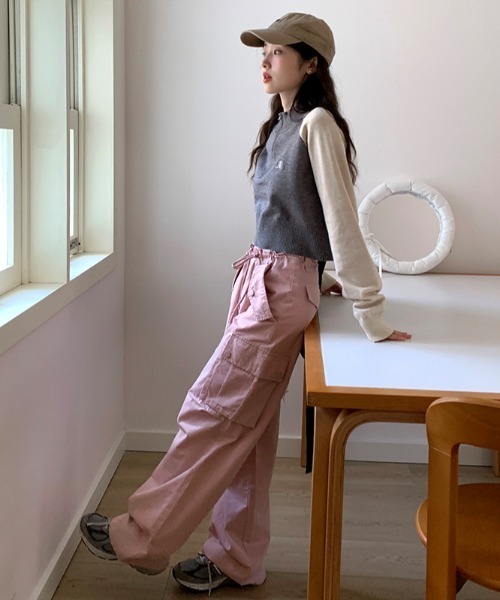 Vipoa(ヴィポア)の「ワンポイント刺繍ラグランハーフジップニット(ニット/セーター・レディース・グレー/アイボリー・FREE)」の19枚目の写真
