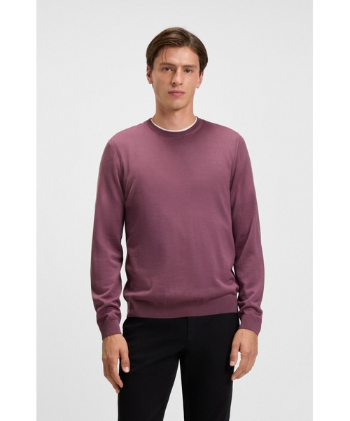 スリムフィット バージンウール セーター（ニット/セーター）｜BOSS