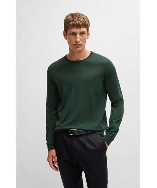 スリムフィット バージンウール セーター（ニット/セーター）｜BOSS