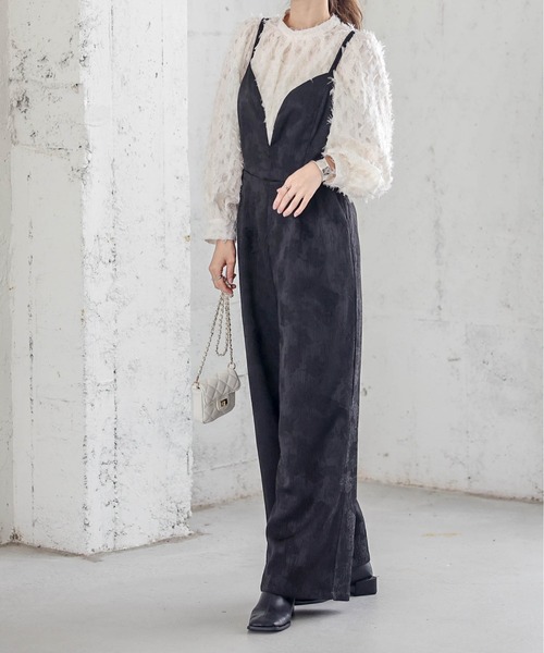 AMELY(エミリー)の「ジャガードサロペット(サロペット/オーバーオール・レディース・オフホワイト/ブラック・M/L)」の20枚目の写真
