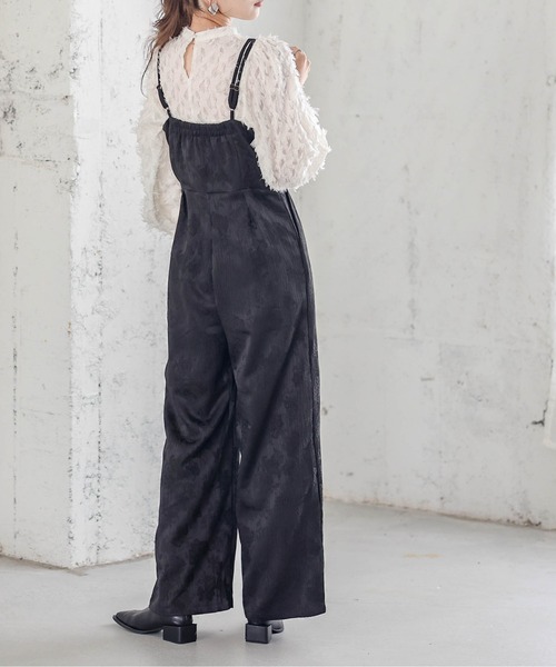AMELY(エミリー)の「ジャガードサロペット(サロペット/オーバーオール・レディース・オフホワイト/ブラック・M/L)」の22枚目の写真
